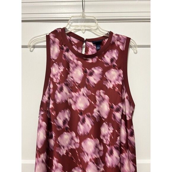 Scoop Women’s Size XL Bodycon Bias Cut Burgundy Floral Sleeveless Modest Dress - Picture 5 of 9